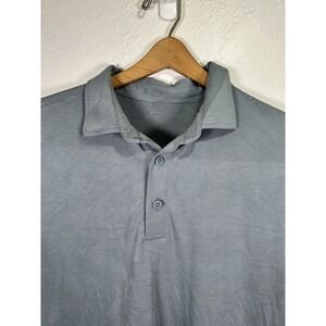 Lululemon Evolution Men Small Gray/Blue Polo Performance Golf Stretch Athleisure